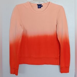 GAP Women's Peach and Cream Ombre Tie Dye Style Sweatshirt Sz M
